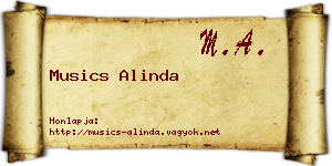 Musics Alinda névjegykártya